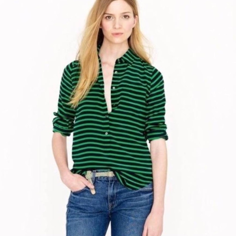 COPY - J. Crew Silk Women's Stripe Blouse
